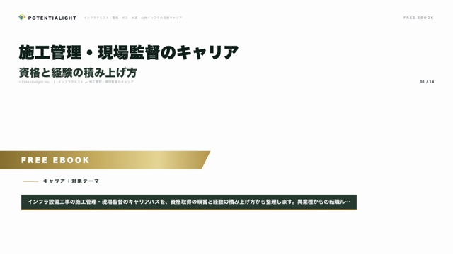 施工管理・現場監督のキャリア — 資格と経験の積み上げ方 eBook表紙