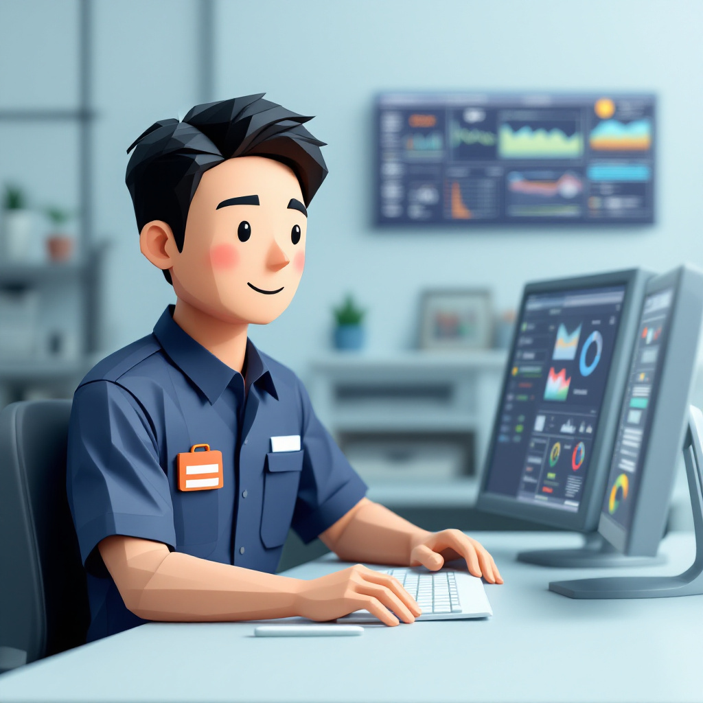 水道技術者（浄水・管路維持）のキャラクターイラスト
